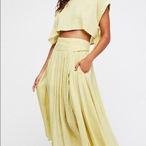 Free People Sundown Skirt Set in Lime
